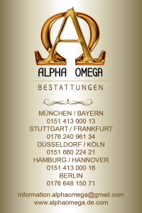 Bestattungsbüro Alpha Omega in München.